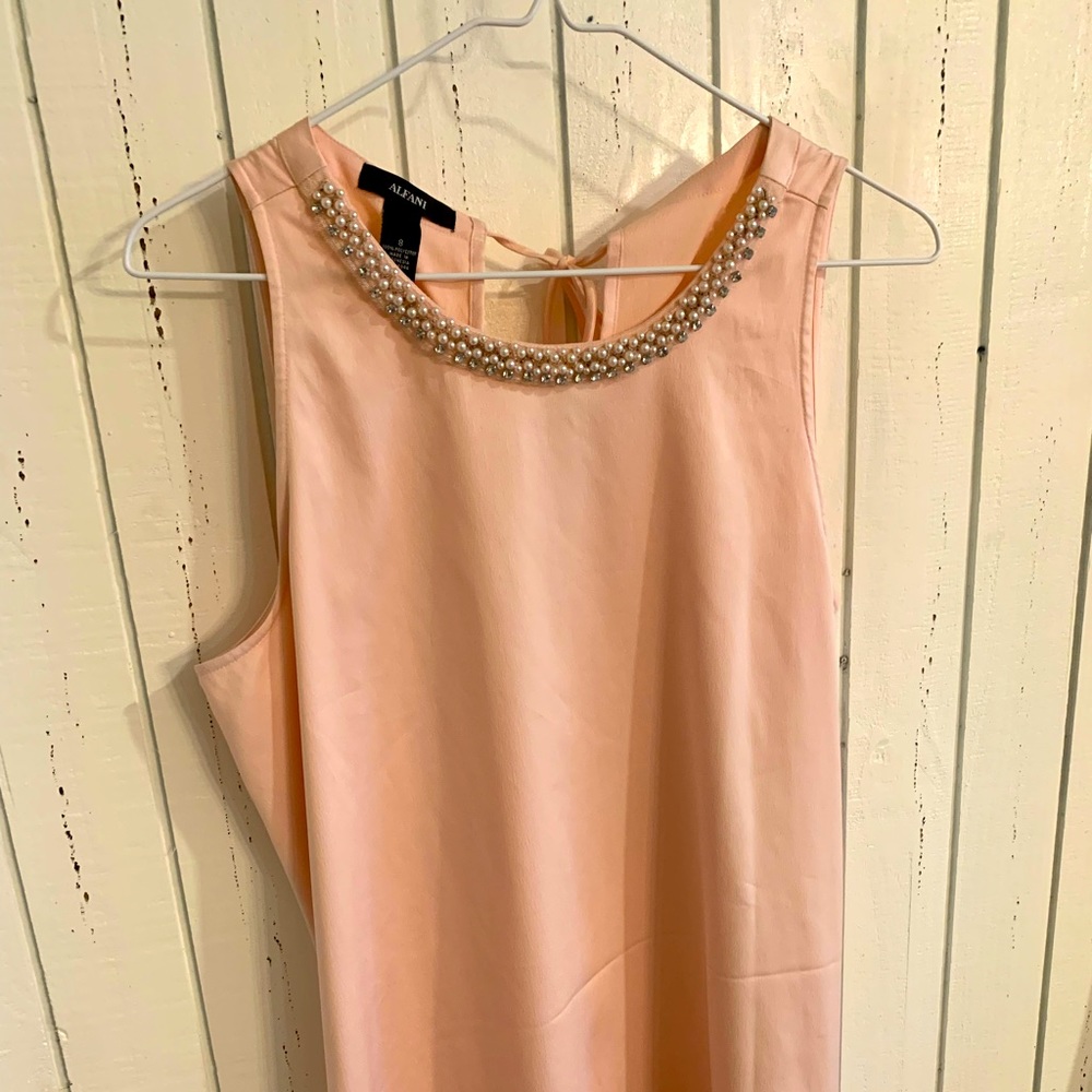 Alfani Sleeveless Dress Top with faux diamonds and pearls